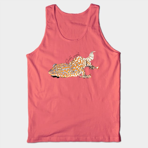 Tokay gecko with scientific name Tank Top by austinmg